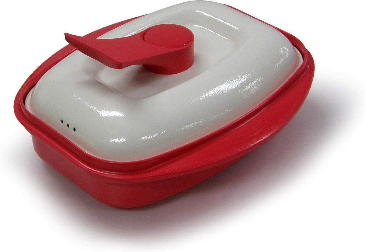 ya 14 9.20 baidi Grill Pan for Microwave Cooking, Red-1