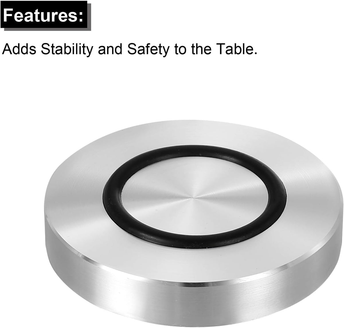 ya 26 10.21 baidi M8 50mm / 2 Dia 10mm Aluminum Disc Glass Top Adapter with Rubber Ring 4pcs
