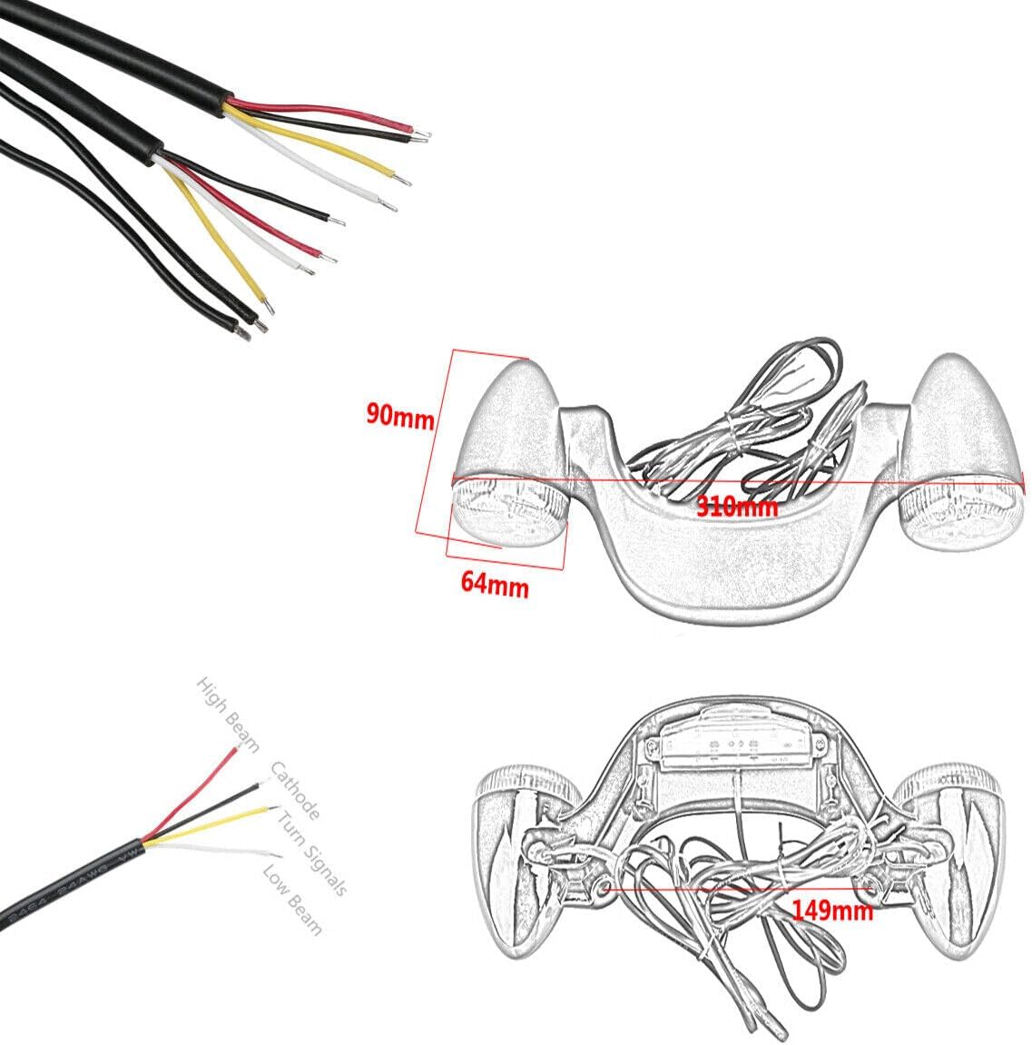 ya 4 8.24 baidi rear brake light bar LED turn signal tail light for Harley Street Road Glide