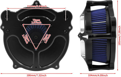 ya 8 8.24 baidi Spike Air Cleaner Filter Blue Intake for Harley Touring Road Electra Glide 08-16