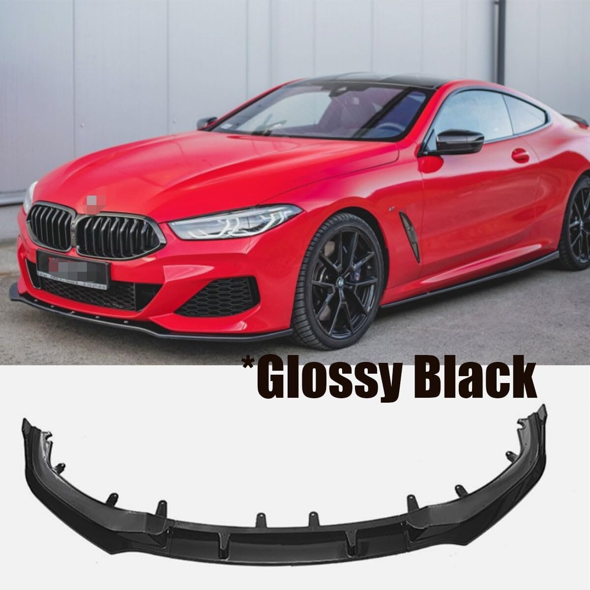 ya 2 8.15 Gloss Black Front Bumper Splitters Lip for BMW 8 Series G14 G15 G16 2018 19-21