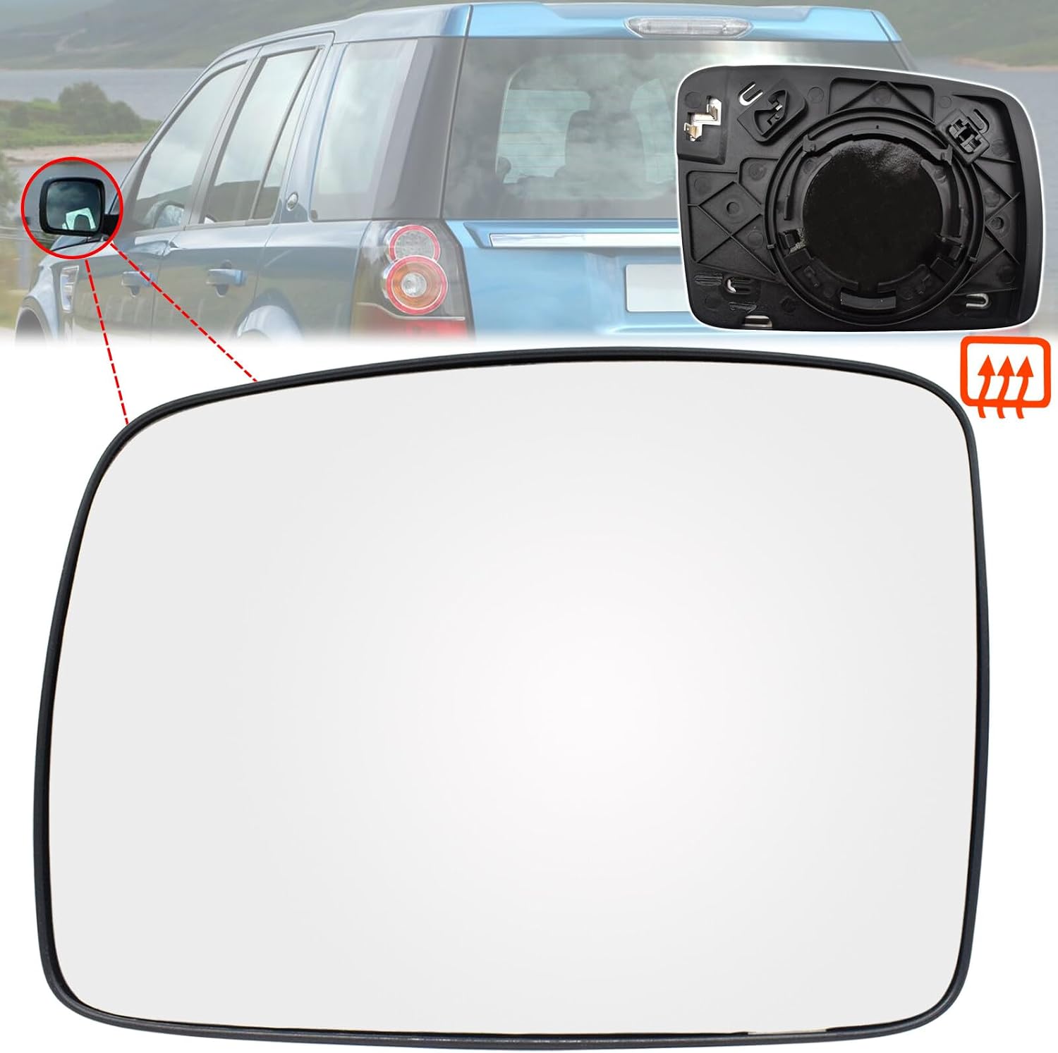 ya 2 8.15 for Land Rover Discovery 3 lander 2 Range Left Hand Side Wing Mirror Glass