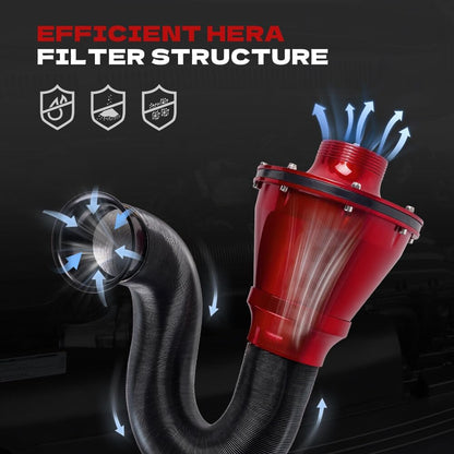 ya 13 9.15 baidi Apollo Universal Cold Air Intake Induction Kit With Air Box & Filter Red