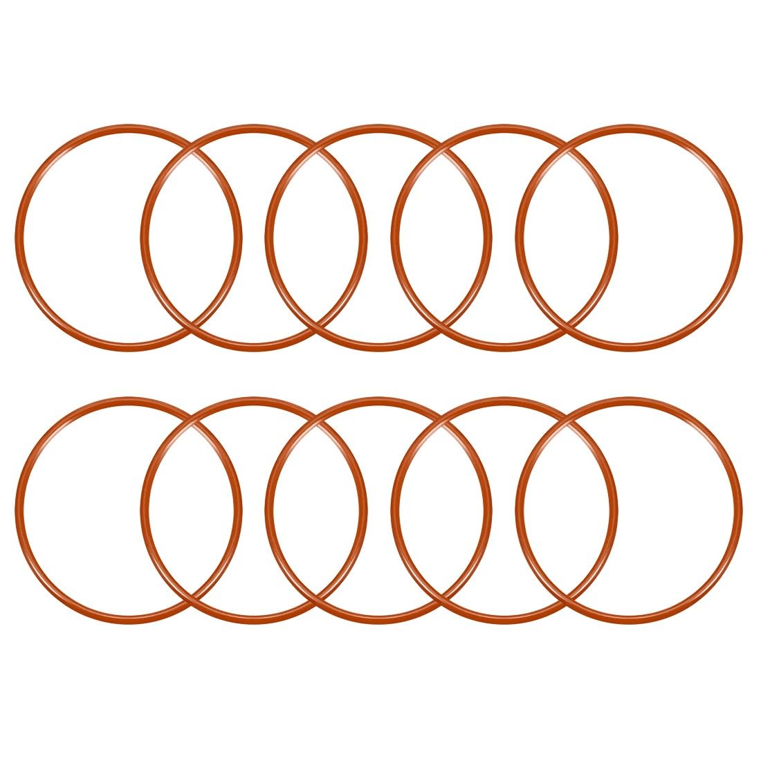 ya 13 9.15 baidi Silicone O-Ring 55mmx50.2mmx2.4mm VMQ Seal Rings Sealing Gasket Red 10PCS