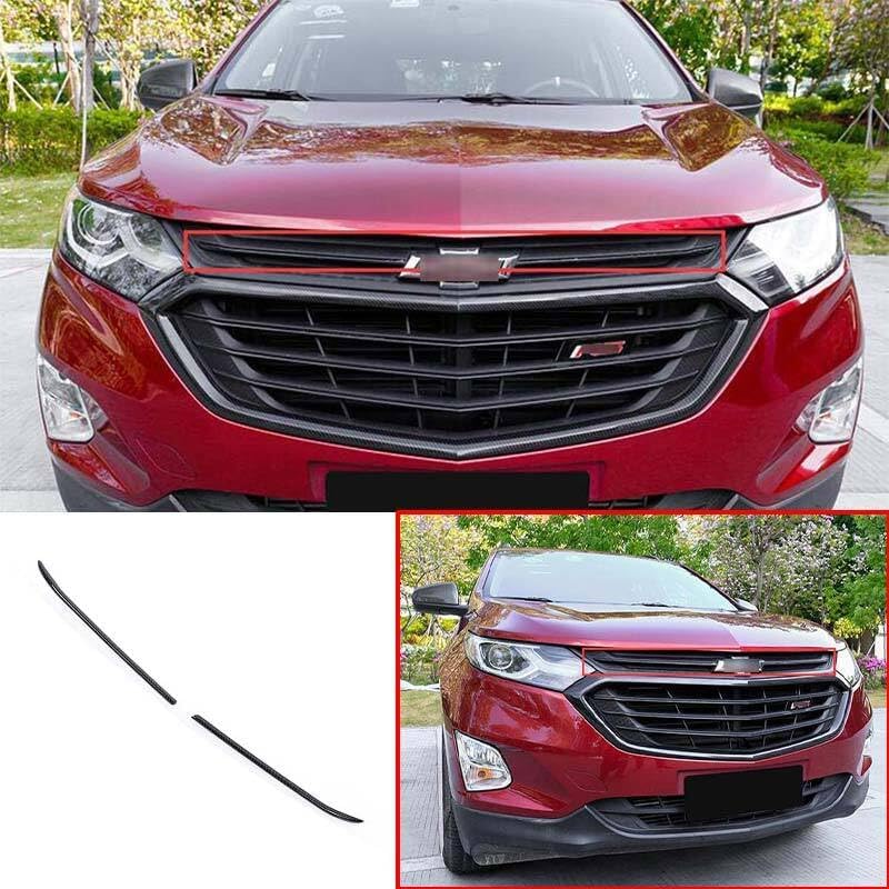 ya 2 8.15 for Chevrolet Equinox 2018-21 Carbon Fiber Front Center Mesh Grille Grill Strip