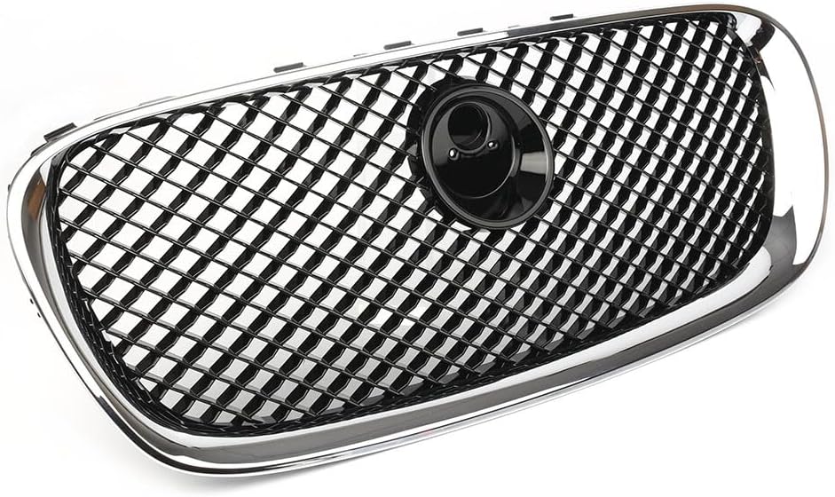 ya 2 8.15 1X Car Front Bumper Grille Grill Fit for Jaguar XF 2008-2011 2009 Chrome Black Mesh