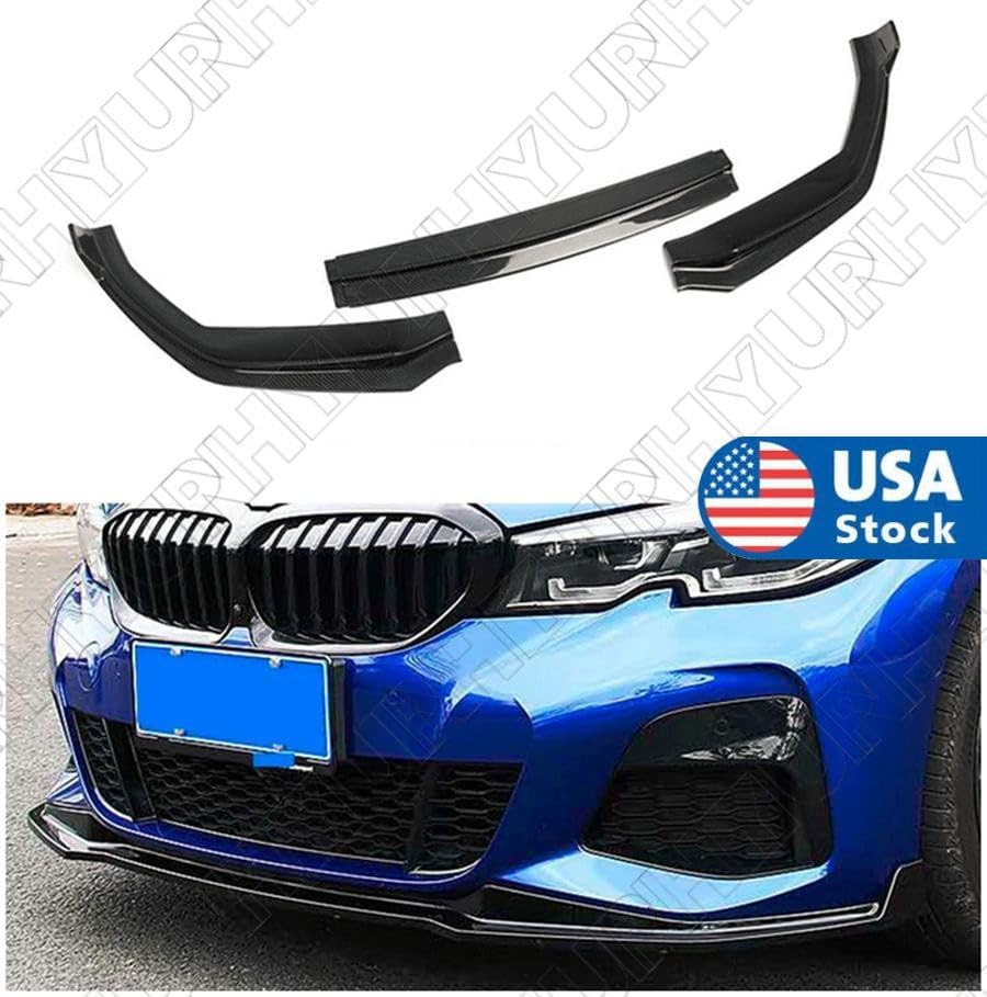 ya 2 8.15 For 2019-2021 for BMW 3 Series G20 G28 330 340 Bumper Front Lip Splitter Gloss 1Set