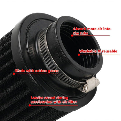 ya 13 9.15 baidi Black 35mm Car Air Filter Universal Cold Air Intake Filter High Flow Breather