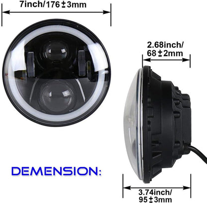 ya 7 8.24 baidi A pair of 7 inch round LED headlights RGB halo angel eyes DRL headlights for Hummer H1 H2