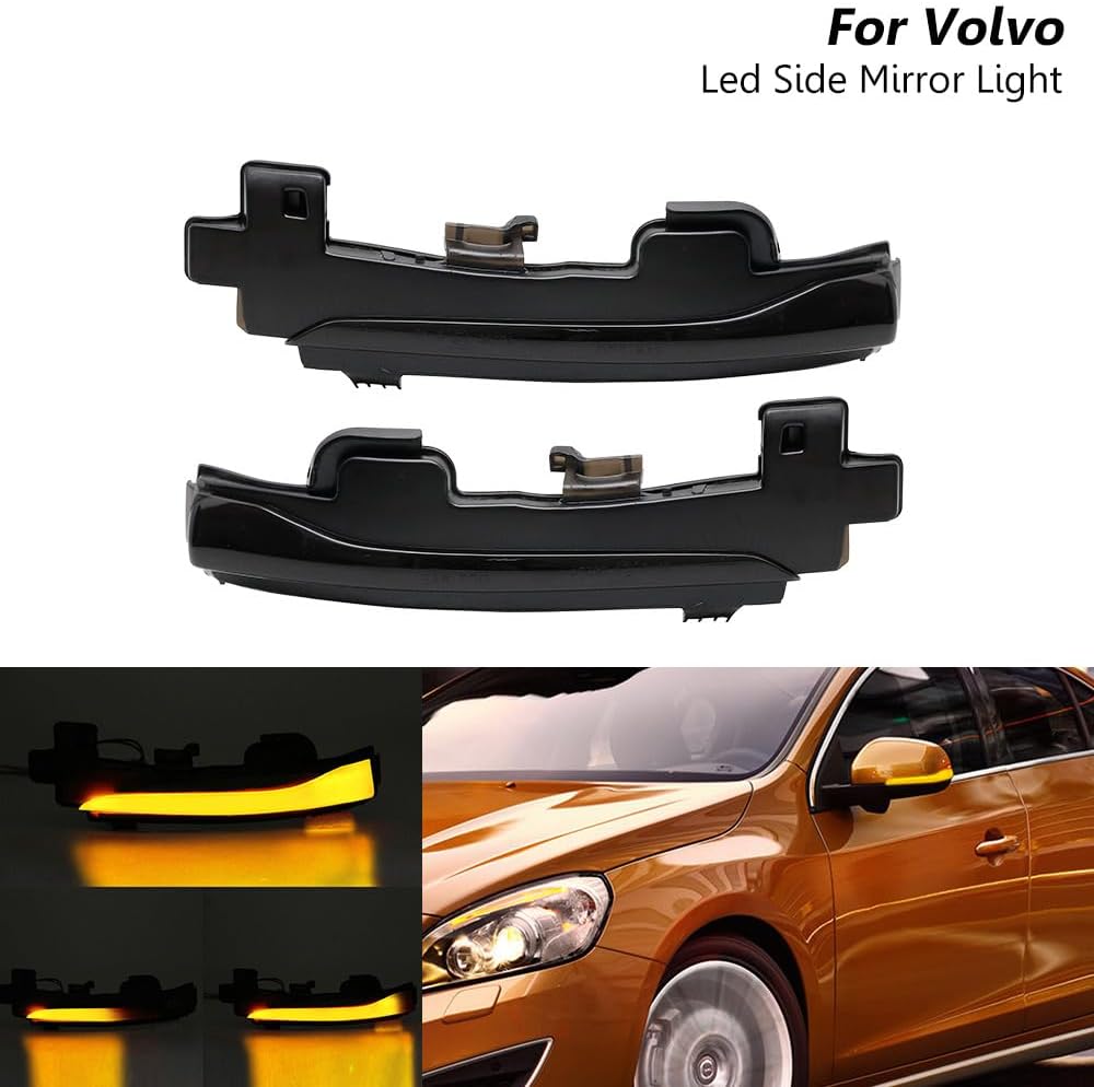 ya 7 8.24 baidi Suitable for Volvo S80 S60 V40 V60 V70 Smoke Sequential LED Side Mirror Turn Signal Light 