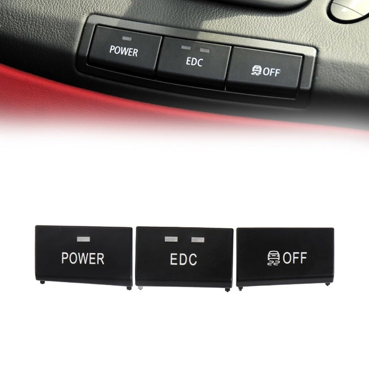 ya 23 10.7 baidi 3pcs Center Console Switch Button Cap for for BMW E90/E92/E93 for M3 61317841136