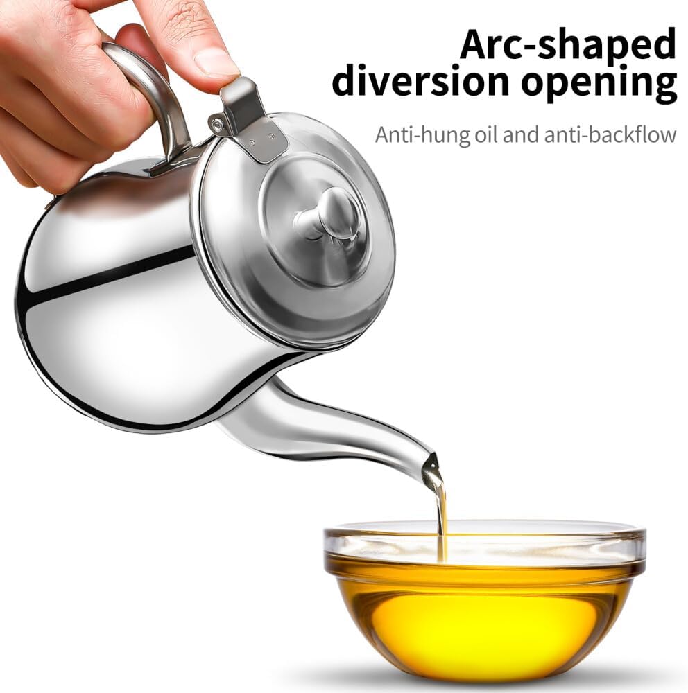 ya 14 9.20 baidi 1PC Kitchen Oil Container Multifunctional Comfortable Handle Oil Pot Strainer-1