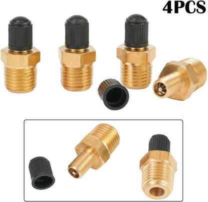 ya 14 9.20 baidi 4 X Replacement 1/4 Male NPT MPT Solid Brass Air Compressor Tank Fill Valve-1