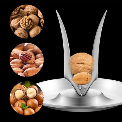 ya 14 9.20 baidi Stainless Steel Nutcracker Press Nut Pecans Walnut Clip Kitchen Cracker Tool New-1
