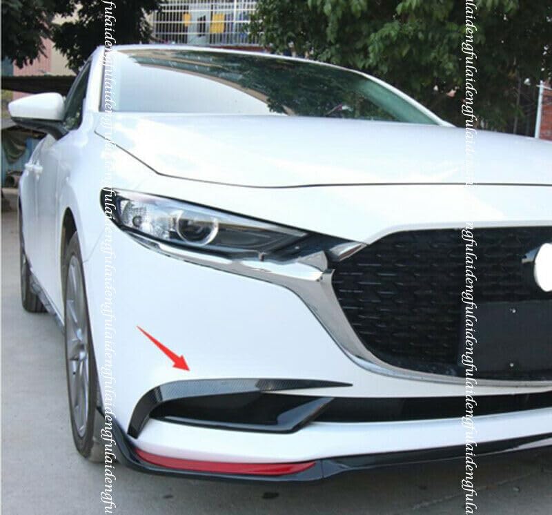 ya 6 8.24 baidi Suitable for Mazda 3 Axela 2019-2023 Carbon Fiber Front Bumper Fog lampshade Decoration
