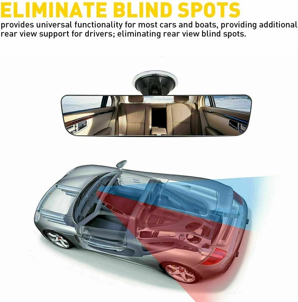 ya 7 8.24 baidi Wide Rearview Mirror Glass Suction Cup Rod Interior Truck car Universal