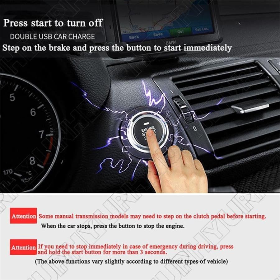 ya 9 10.24 12V Car Auto Keyless Entry Push Button Alarm System Remote Engine Start Stop Kit