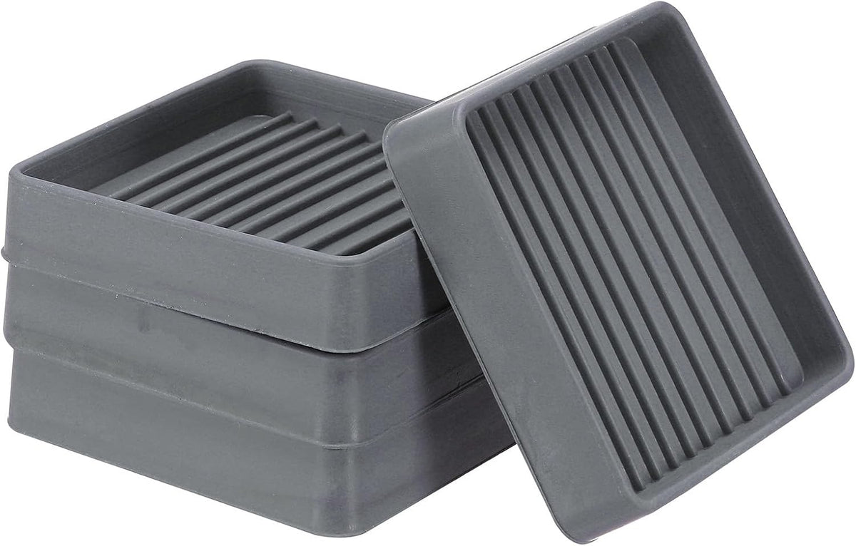 ya 26 10.21 baidi 4 Pack Square Rubber Furniture Pads 2.5x2.5 for Furniture Feet, Grey