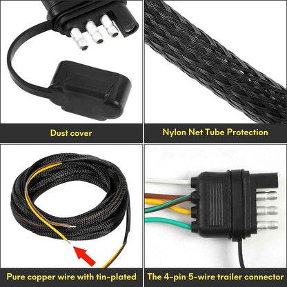 ya 23 10.7 baidi NEW 18 22.9FT 4 Pin 5 WireTrailer Wiring Harness Kit Trailer Light Harness