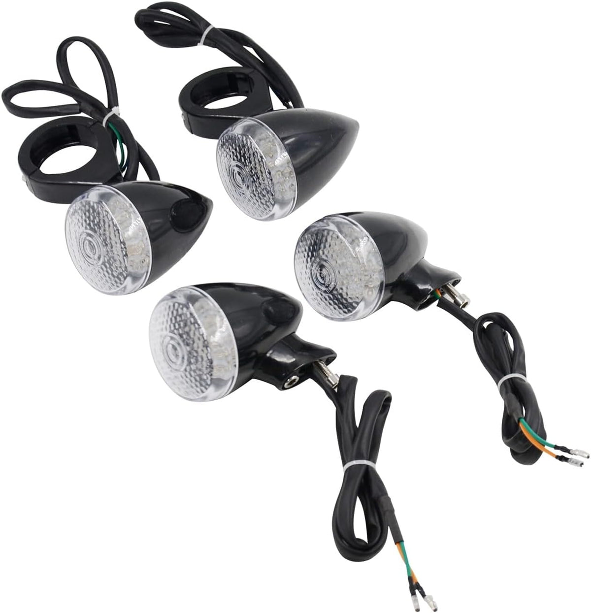 ya 13 9.15 baidi Black Motorcycle LED Turn Signal Light 39mm Front Rear Fork Clamp for Harley