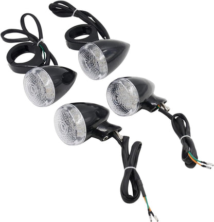 ya 13 9.15 baidi Black Motorcycle LED Turn Signal Light 39mm Front Rear Fork Clamp for Harley