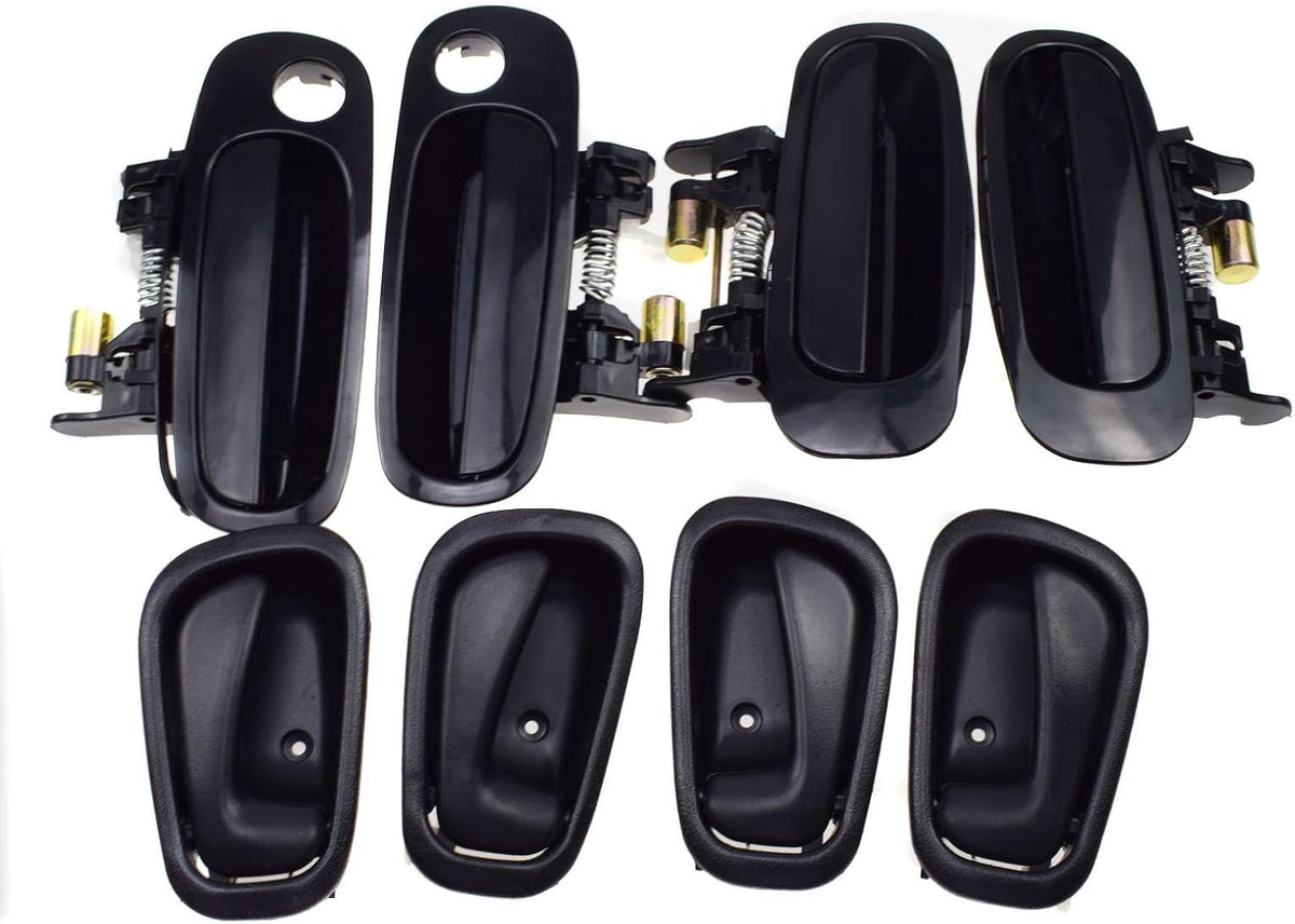 ya 10 9.16 baidi 8 Pieces Front and Rear Black Exterior Door Handles for Toyota for Corolla 1998-2003-