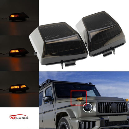 ya 7 8.24 baidi 2 Pack Smoke Lens Amber LED Fender Turn Signal Lights for 2019-2024 for Mercedes-Benz G 63 AMG 