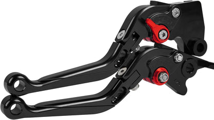 ya 11 9.14 baidifor Yamaha MT-03 2015-2020 Folding Extendable Clutch Brake Levers Black/Red US