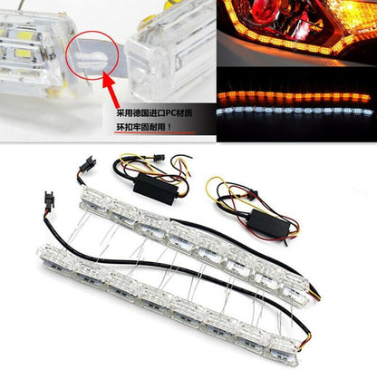 ya 13 9.15 baidi 2pcs Flexible Crystal Tears LED Strip Light Car Headlight DRL Daytime Runni