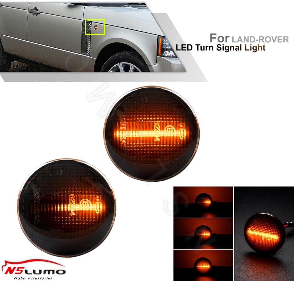 ya 7 8.24 baidi LED Smoked Dynamic Turn Signal Lights for 2006-2012 for Land Rover for Range Rover (L322) 