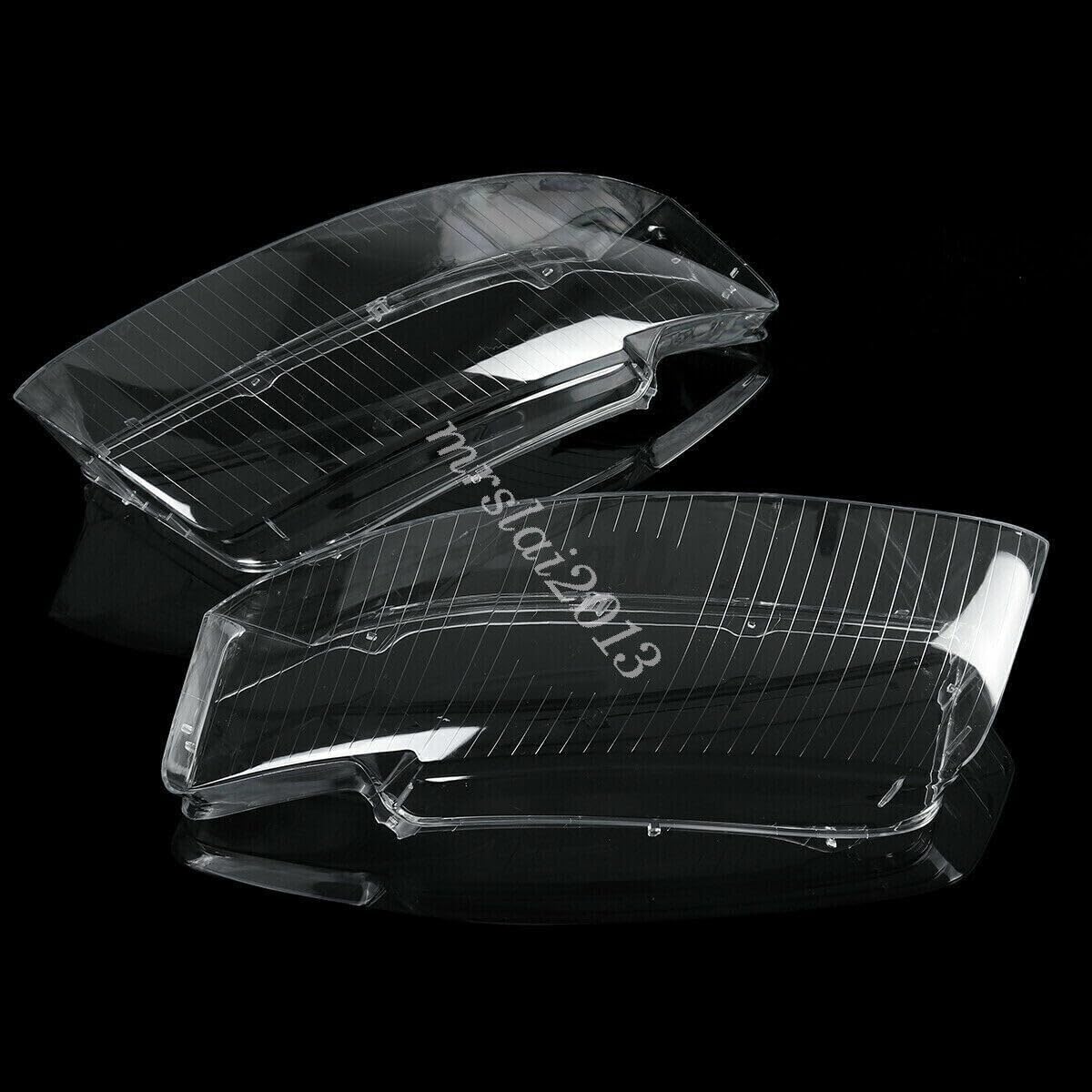 ya 9 10.24 Pair for Audi for A4 B6 2002-2005 Headlight Headlamp Clear Lens Cover Left + Right