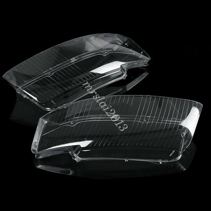 ya 9 10.24 Pair for Audi for A4 B6 2002-2005 Headlight Headlamp Clear Lens Cover Left + Right