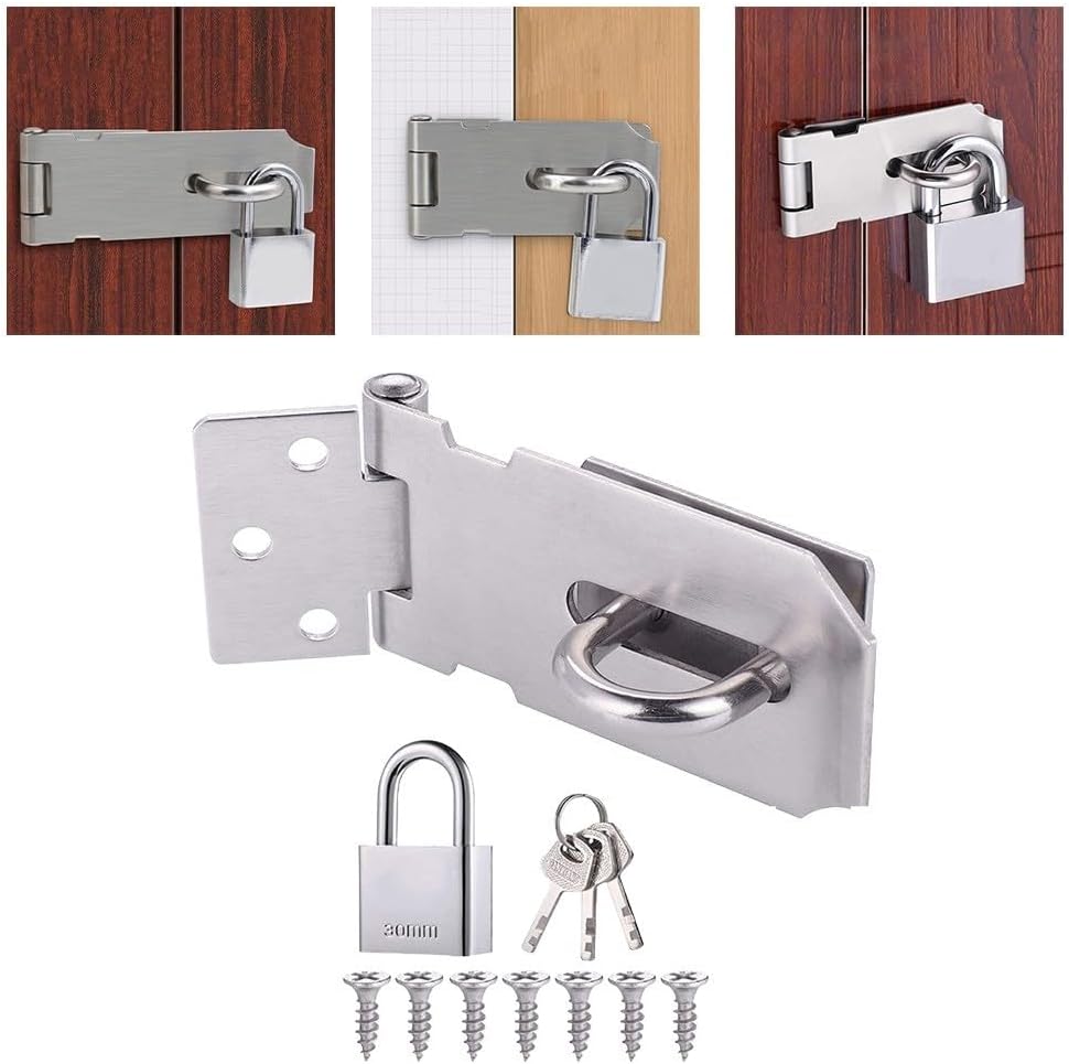 ya 26 10.21 baidi Reliable Stainless Steel Lock Set with Padlock and 3 Keys for Easy Access