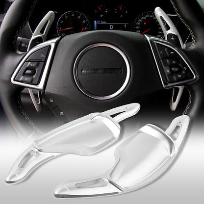 ya 4 8.8.2 Steering Wheel Shift Paddle Shifter Extension Fit for Chevrolet Camaro 16-18 Silver
