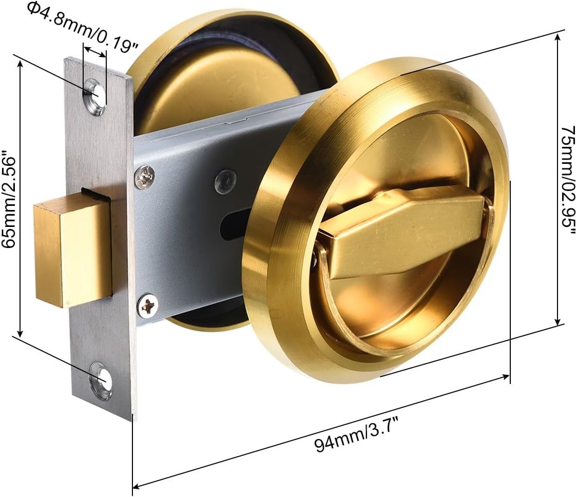 ya 26 10.21 baidi 4.8mm Round essed Pull Handle Knob, Pack Hidden Handle Knob, Gold Tone