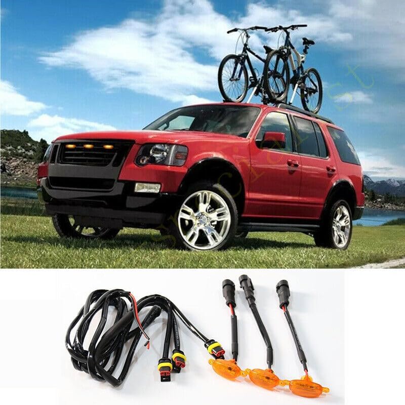 ya 14 9.20 zhengce 3Pcs for Ford Explorer 2006-2010 Front Grille LED Light Raptor Style Grill-1