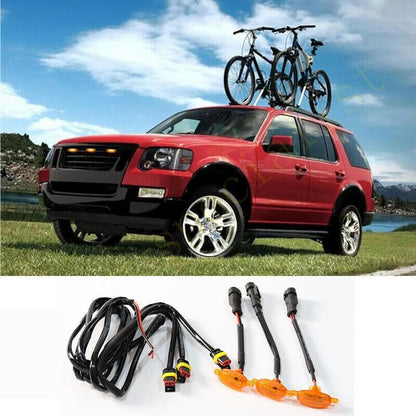 ya 14 9.20 zhengce 3Pcs for Ford Explorer 2006-2010 Front Grille LED Light Raptor Style Grill-1