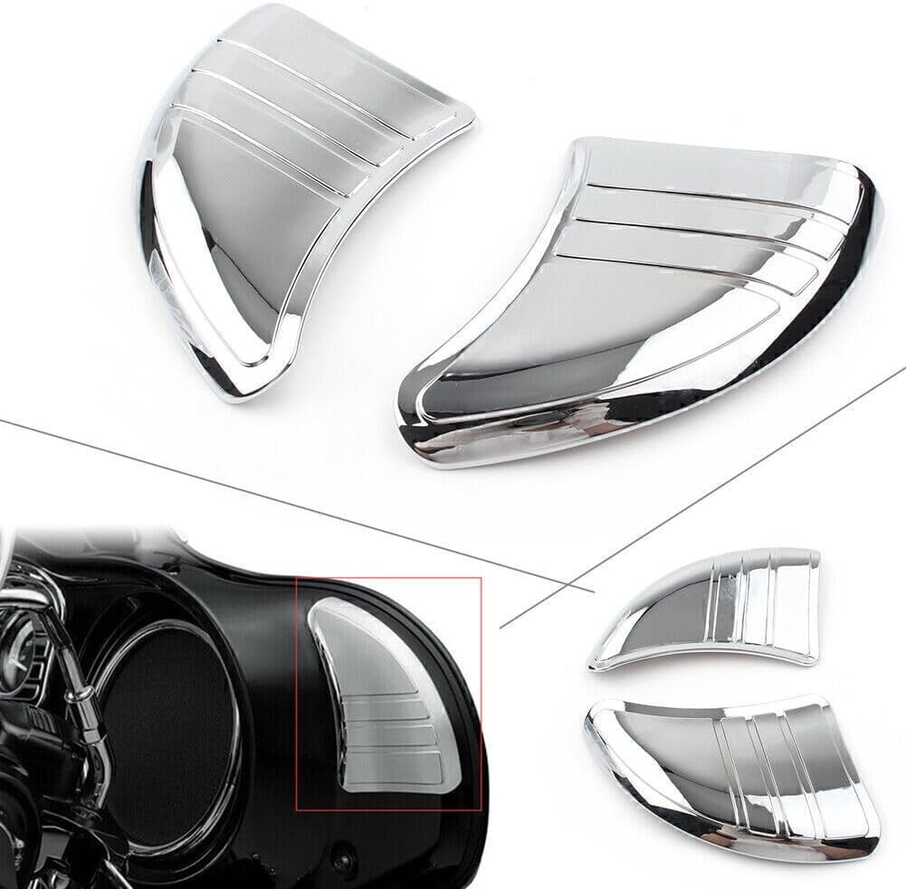 ya 4 8.10 Tri-Line Inner Fairing Mirror Cover Plugs Fit for Harley Touring Glide Chrome