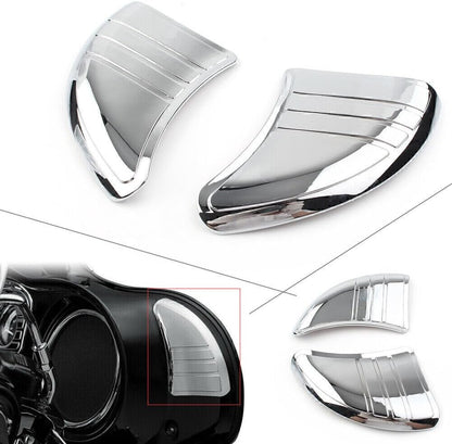 ya 4 8.10 Tri-Line Inner Fairing Mirror Cover Plugs Fit for Harley Touring Glide Chrome