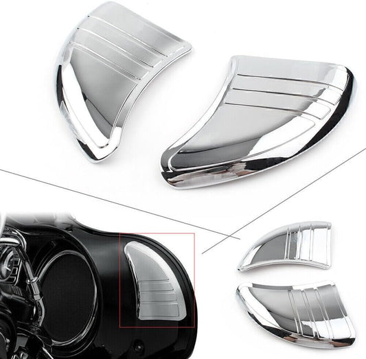 ya 4 8.10 Tri-Line Inner Fairing Mirror Cover Plugs Fit for Harley Touring Glide Chrome