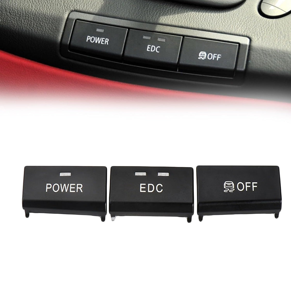 ya 23 10.7 baidi 3pcs Center Console Switch Button Cap for for BMW E90/E92/E93 for M3 61317841136