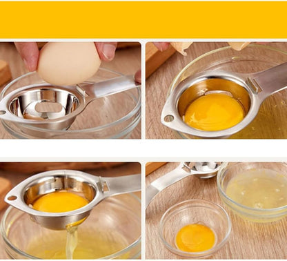 ya 14 9.20 baidi Egg Separator Stainless Steel Egg Yolk Separator White Cooking Tools-1