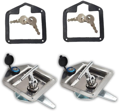 ya 4 8.14 2 Pack Trailer Door Latch T-Handle Lock Key for Camper Truck Tool Box
