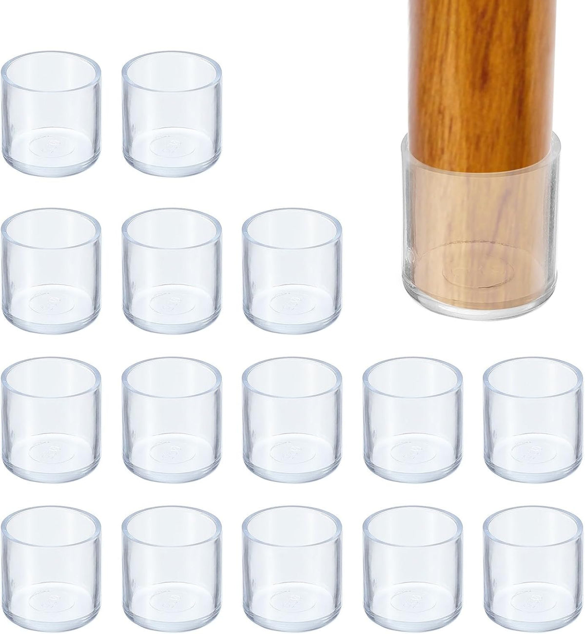 ya 26 10.21 baidi 16 Pcs Round Rubber Chair Leg Cap Tip 1, Furniture Leg, Transparent