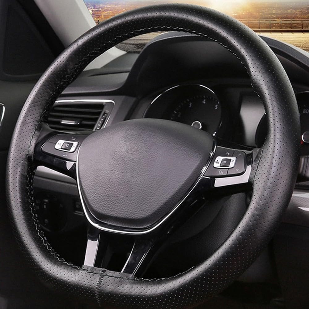 ya 4 8.14 Black Drive Truck PU with Needles and Thread Fit 38cm Car Steering