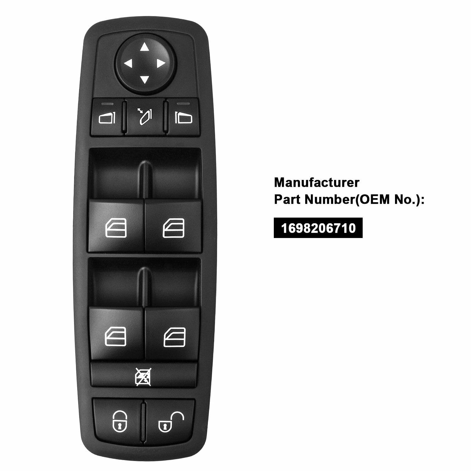 ya 6 8.24 baidi Suitable for Mercedes-Benz A-Class W169 BClass W245 1698206610 Power Window Master Switch 