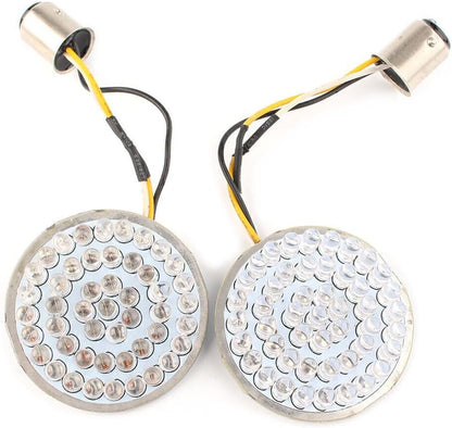 ya 4 8.10 For Harley 2 1157 LED Red Amber Stop Brake Turn Signal Inserts Lights