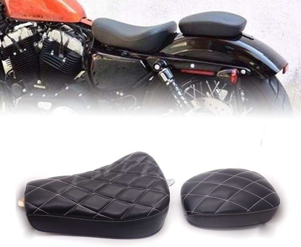 ya 5 8.24 baidi Front Diamond Driver Solo for Seat &Rear Passenger Pad for Harley Sportster 1200 883