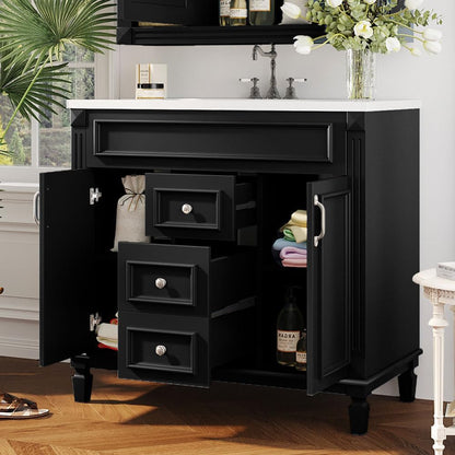 ya 28 10.13 baidi Modern Bath Vanity 36 w/Sink, 2 Soft-Close Doors & 2 Drawers