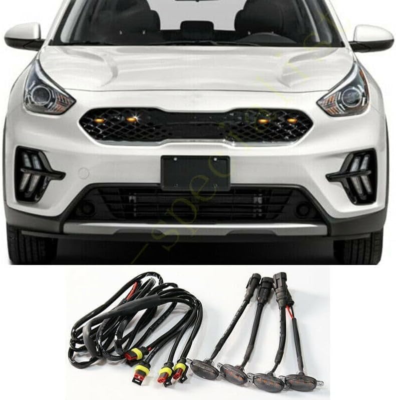 ya 14 9.20 zhengce 4Pcs for Kia Niro 2014-2020 Front Grille LED Amber Light Raptor Style Smok-1